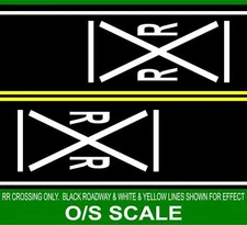 HIGHWAY STREET RAILROAD CROSSING LINES 1/48 O SCALE TRAIN LAYOUT GARDEN
