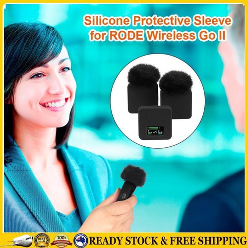 3pcs Silicone Protective Case for RODE Wireless Go II Microphone (Black) .