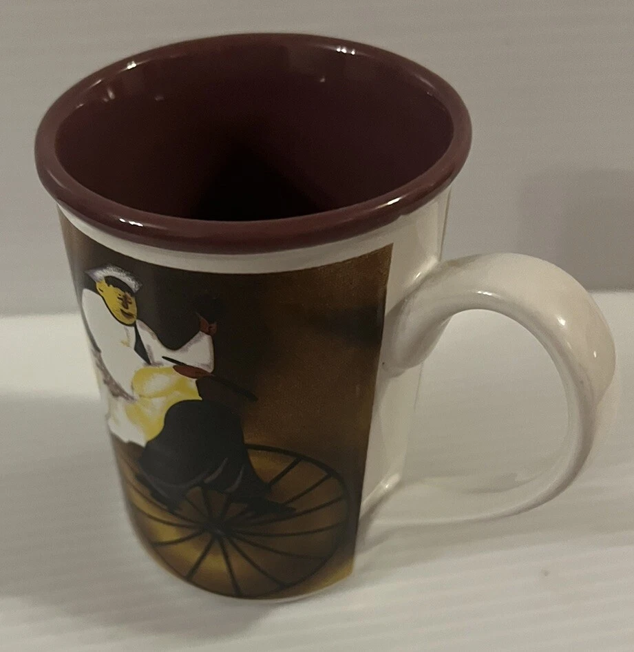 Кофейная кружка Gibson ~ толстый шеф-повар на велосипеде ~ 12 унций изящный тяжелая кружка. - Изображение 4 из 4