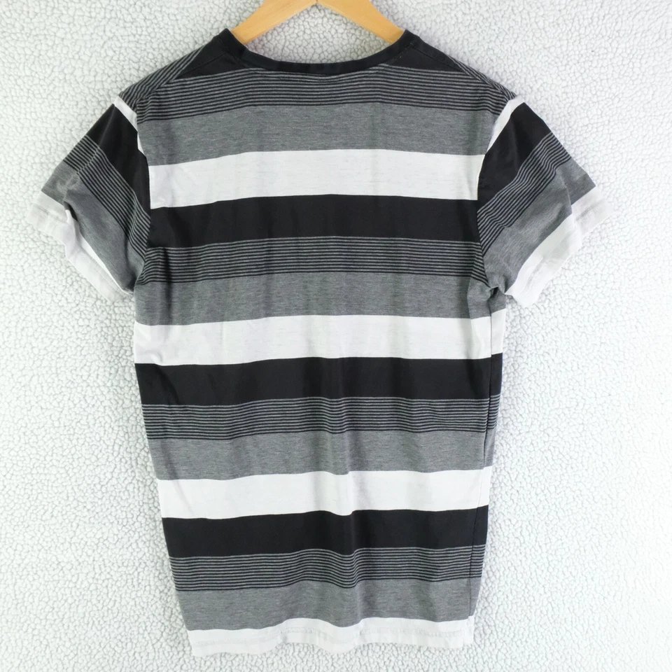Vintage Southpole T Shirt Womens Small Black White Striped Cap Sleeve Y2K - Image 3 of 4