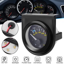 2 52mm Pointer Car Water Temp Temperature Gauge 100-250 W Sensor Rack Black