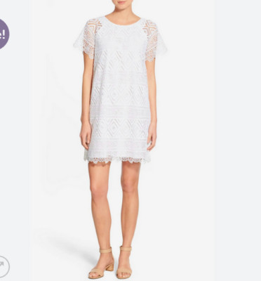 Madewell Lace Eyelet Lyric Shift Dress White Size 0