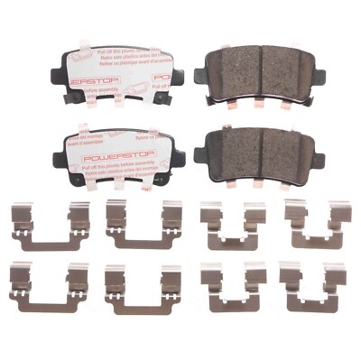Power Stop - Rear Next Gen Carbon Fiber-Ceramic Brake Pads with Hardware Kit for