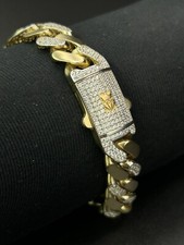14 K Solid Gold Monaco Curb Bracelet 9 In.