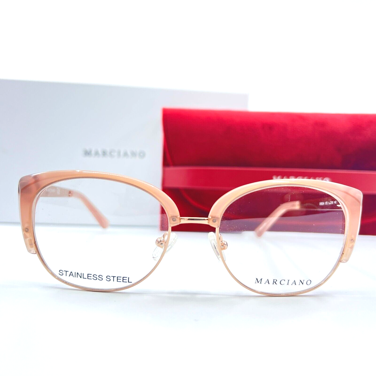 Marciano By Guess Eyeglasses GM0334 072 Pink Horn Rim Womens Frame