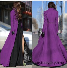 Women's Full Length Long Sleeve Maxi Dress Coat Long Trench Jacket Overcoat HOT