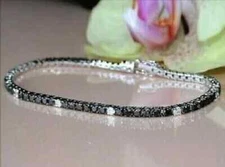 5.00Ct Round Cut Simulated Diamond  14K White Gold Plated Charm Tennis Bracelet