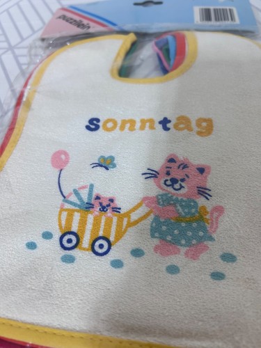 NEW VINTAGE Puzzilein Germany BABY SET OF 7 DAYS OF THE WEEK BABY BIBS j - Picture 5 of 5