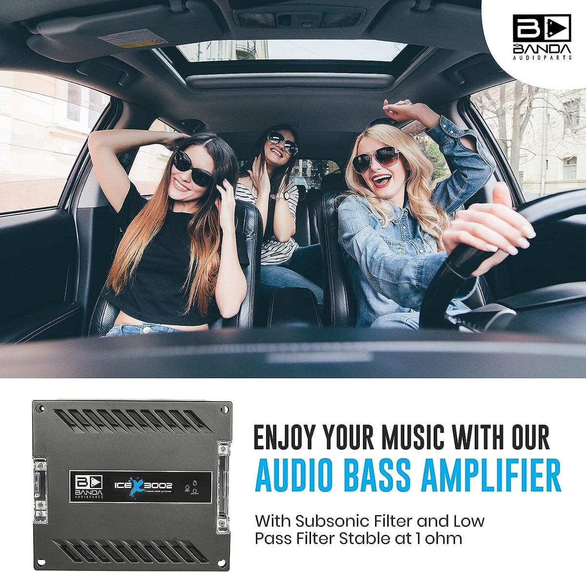 AUTHENTIC Banda ICE X3002 Mono Car Amplifier 3000W 2 Ohm Class D