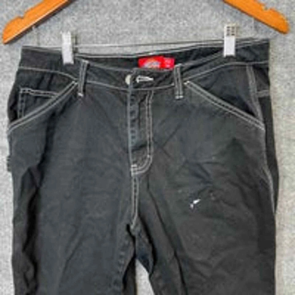 Calça preta contraste Dickies com ponto branco para meninas tamanho 7 - Imagem 2 de 4