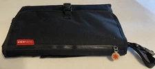 Skip Hop Portable Diaper Clutch Changing Station Black w/ Wipes Case Used