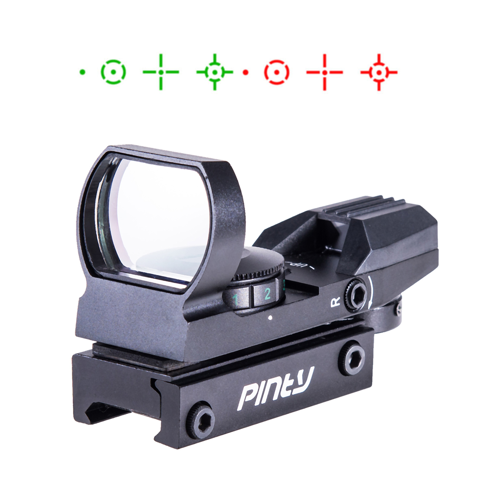 Pinty Red Green Dot Sight Tactical Rifle Scope 4 Reticle Reflex w