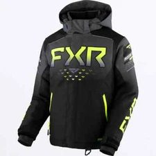FXR Youth Child Kids HELIUM Blk Char Fade Hi Vis SNOW JACKET-6 - 8 - 12 - 16-NEW