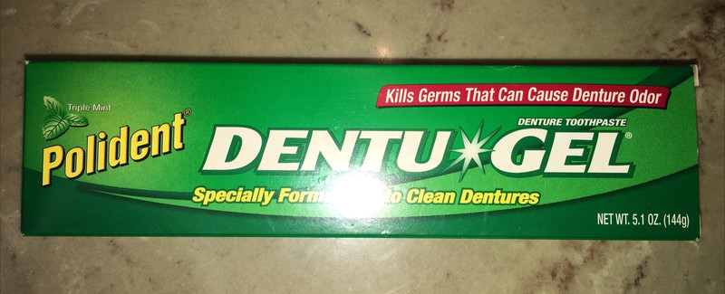 Polident Dentu Gel Denture Toothpaste Triple Mint Flavor 5.1 oz