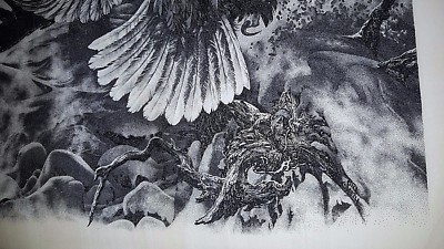 TIMBERLINE BALD EAGLE Etched Marble Art by BILL O'NEILL 22