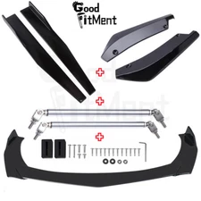 Front Bumper Lip Rear Spoiler + Strut Rods + Side Skirts For Honda Civic Accord