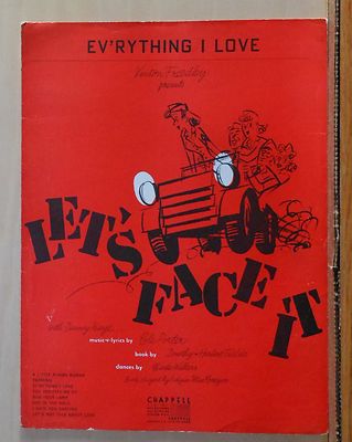Ev'rything I Love - 1941 sheet music from the Cole Porter play ''Let's Face It'' 