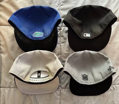 New Era Fitted Hat Cap Sz 7 3/4 Lot Of 4 Hats One Snap Back | eBay