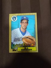 1987 Topps #216 B.J. Surhoff Rookie Future Stars Milwaukee Brewers Card. rookie card picture
