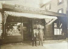 c.1910 Original Photo A&P Grocery Store Great Atlantic & Pacific Tea Co. Maine ?