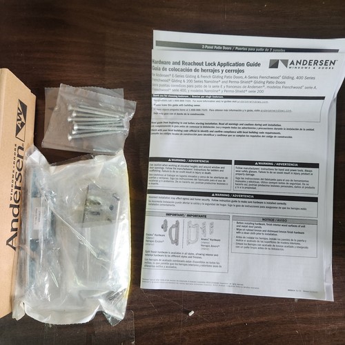 ANDERSON Andersen Gliding Patio Door Hardware Set OF 2 Newbury Satin