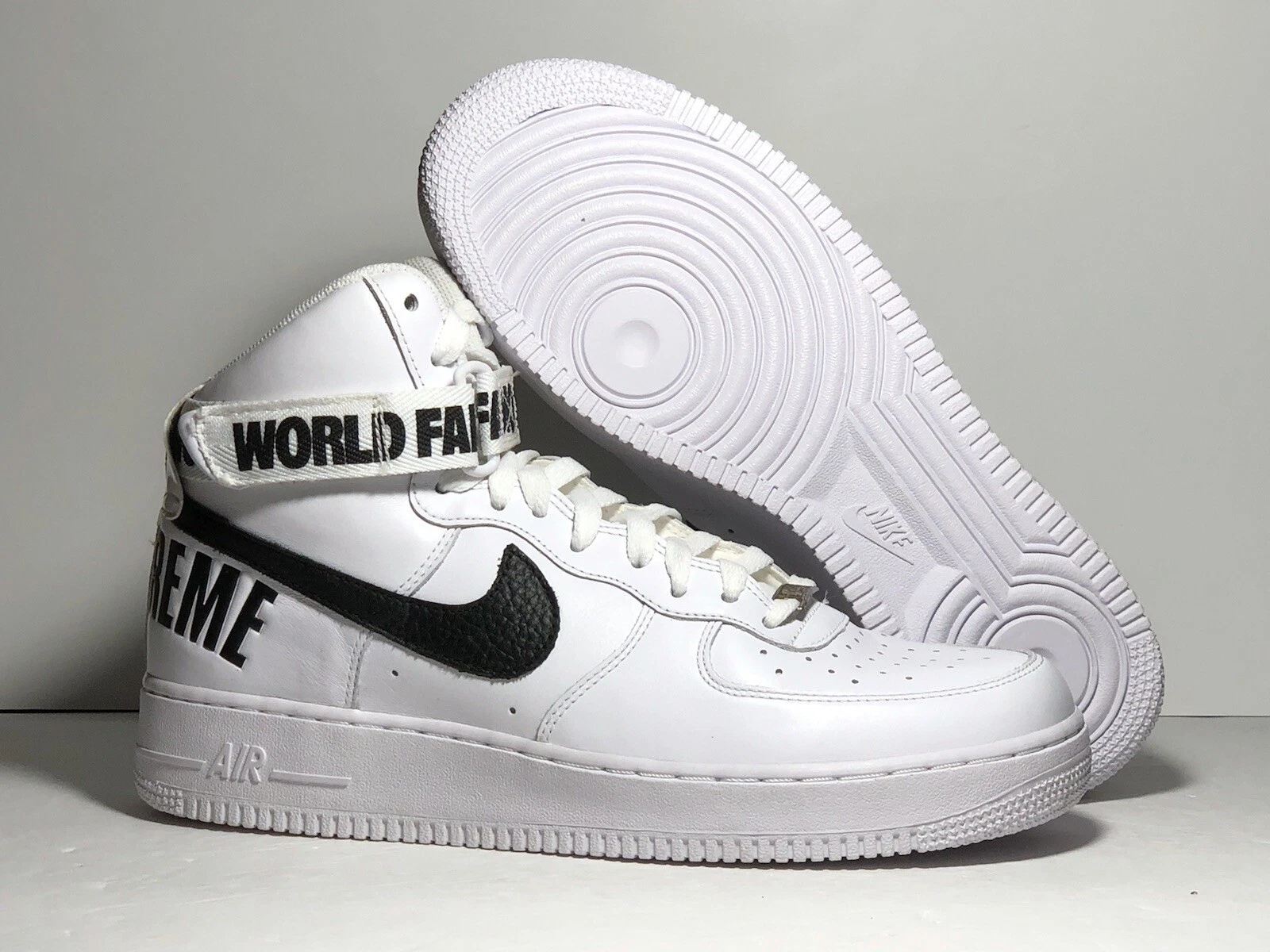 Nike Supreme Air Force 1 One High Hi AF1 blanc mondialement célèbre 69896 100 taille 10,5