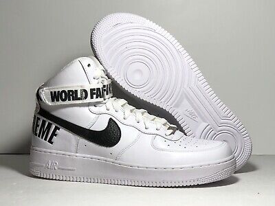 Nike Supreme Air Force 1 One High Hi AF1 White World Famous 698696 100 Size  10.5 | eBay