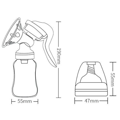 Extractor de leche de fuerza ajustable 2 en 1 Extractor de leche manual (Blanco) - Imagen 2 de 10