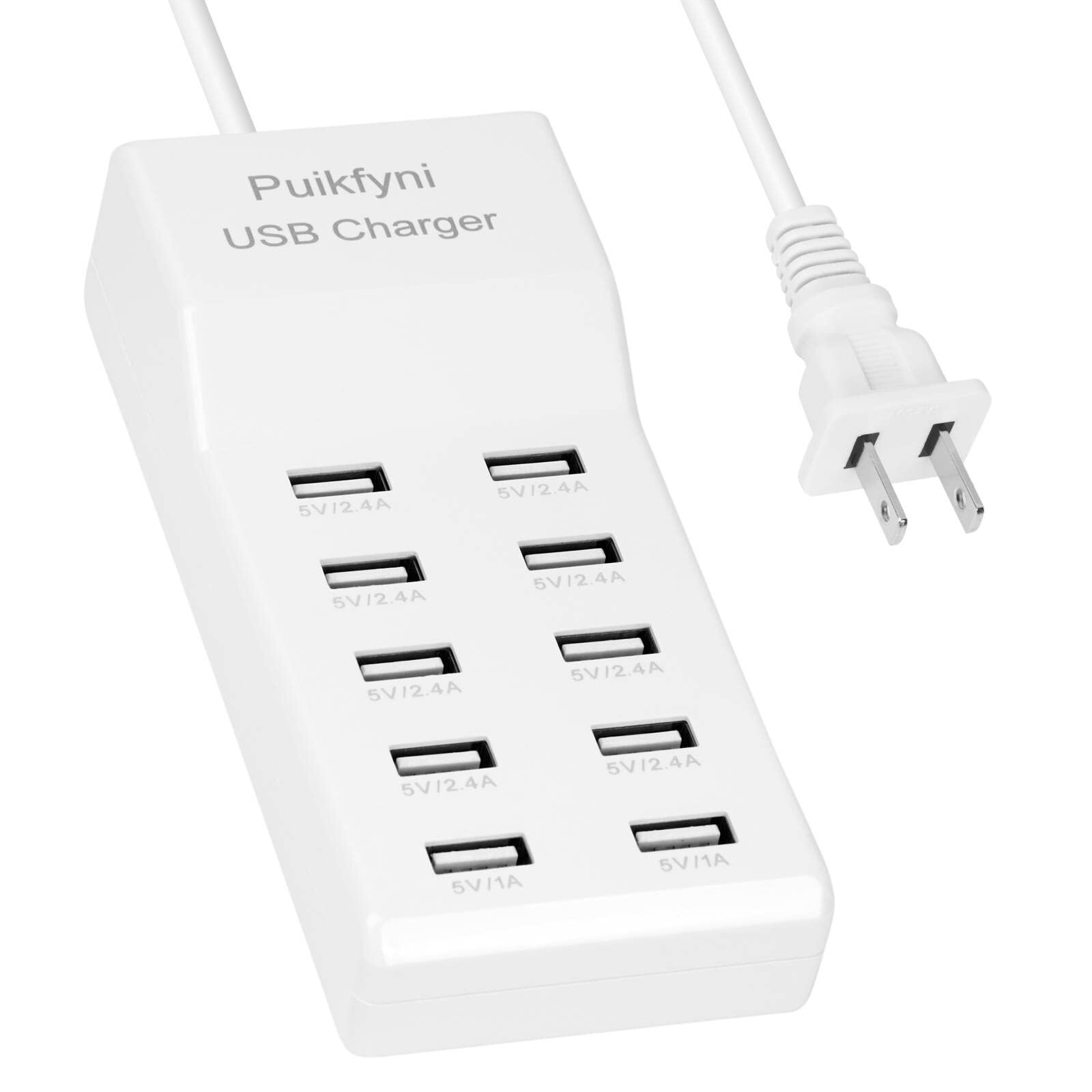 10-Port UL Certified Fast USB Charging Hub for Families