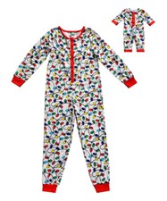 Girl and Doll Matching Pajamas Christmas One Piece fit American Girl 18" SZ 6-12