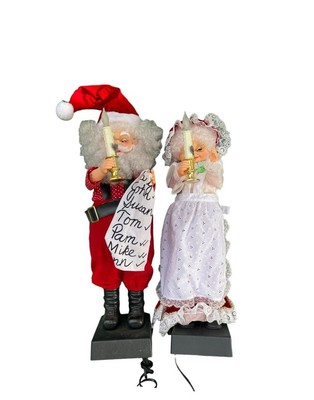 Santa Mrs. Claus Mit List Mechanisch Electric Weihnachten Figur Motionette 61cm