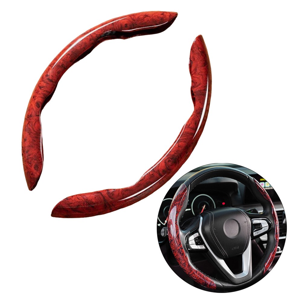 For Mercedes-Benz Steering Wheel Cover Wood Grain Anti-Slip Car Accessories 15