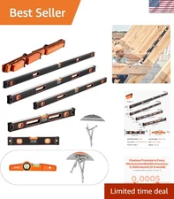 Torpedo Level Set 6 Pcs Bubble Vials Magnetic Non-Magnetic Accurate Levels