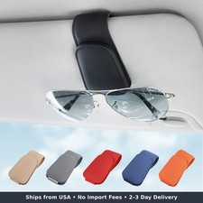 Sunglass Holder For Car Sun Visor Magnetic Sunglasses Clip Leather