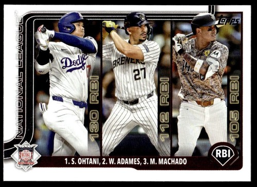 2025 Topps #86 Willy Adames / Shohei Ohtani / Manny Machado LL NL RBI