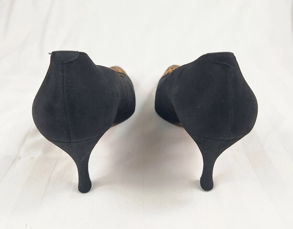 Tacones de gamuza negros y estampado de leopardo Kurt Geiger vintage talla US 7,5 / EU 38 Foto 3 de 4