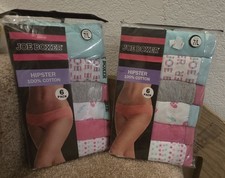 Womens Underwear 2 pkgs Joe Boxer Hipster Panties 6 pairs per pack Size 7 NOS
