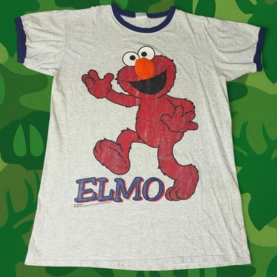 1990s vintage 90s Elmo Sesame Street ringer tee Size L | eBay
