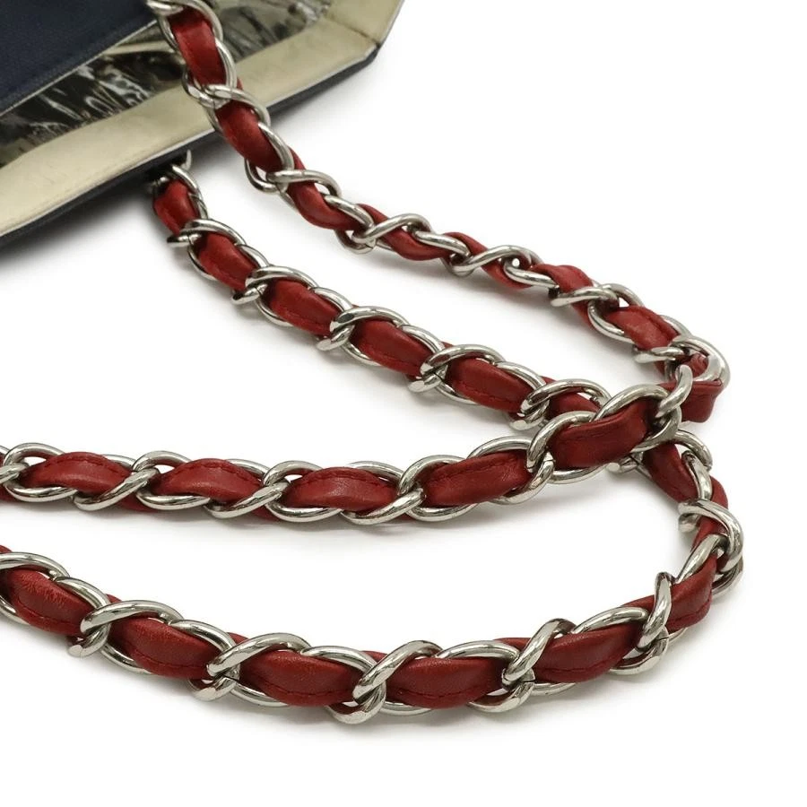 Bolso de Mano Chanel Coco Mark No.5 Hombro Lona Cuero Azul Marino Rojo Plata A18644 Foto 4 de 4