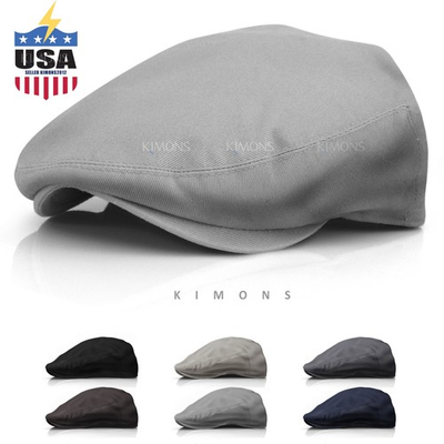 #ad Fitted Mens Cotton Flat Cap Summer Golf Driving Ivy Hat Retro Gatsby Cabbie Cap $18.99