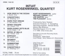 KURT ROSENWINKEL (GUITAR) - INTUIT NEW CD