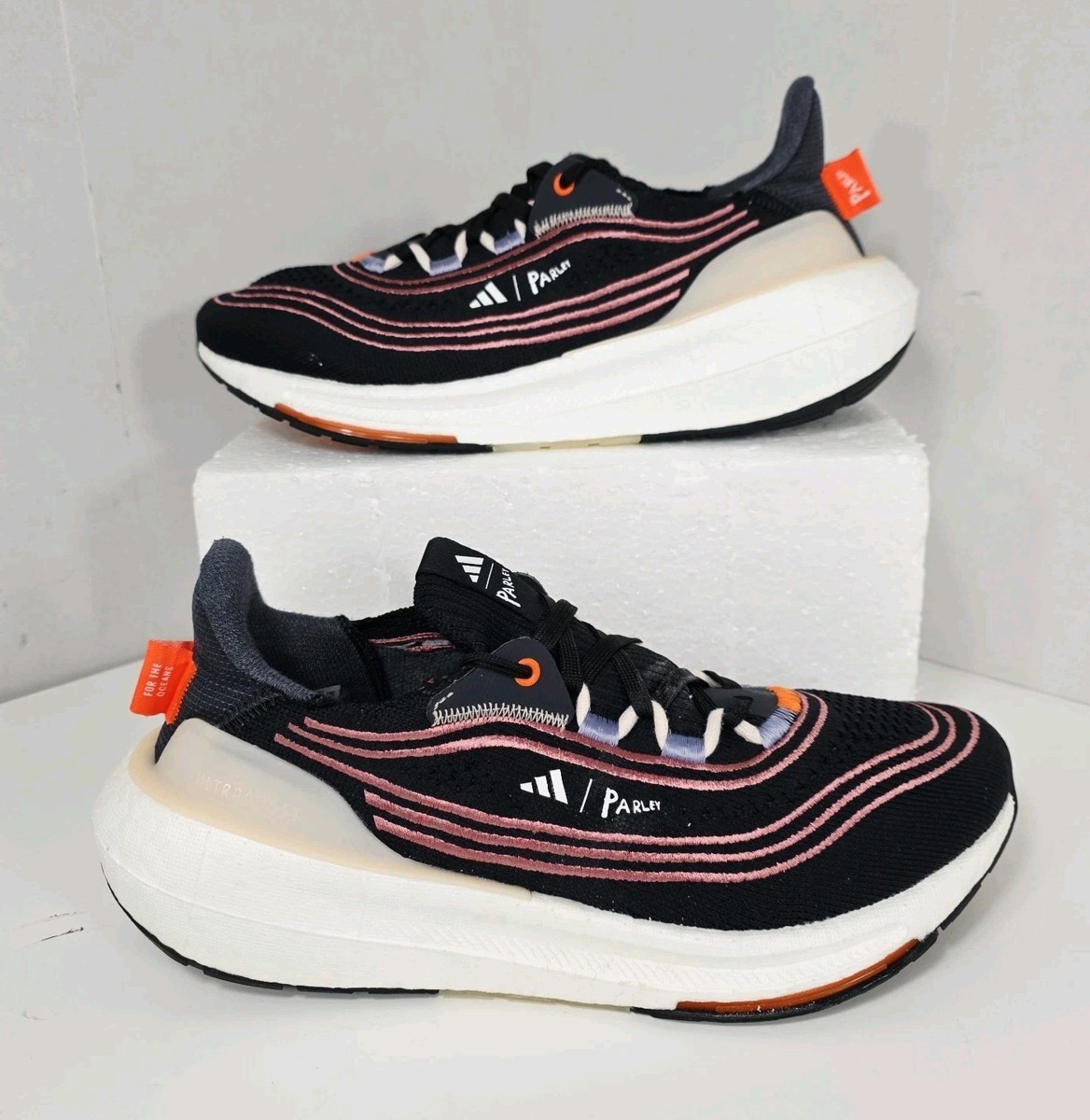 Womens Adidas Ultraboost Light X Parley Size Black White Pink #HQ1399 UK 
