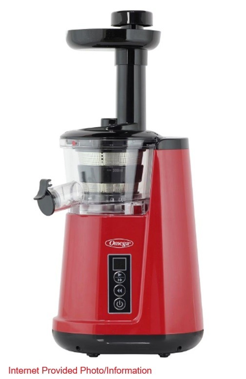 Omega Press 365 Compact Masticating Vertical Juicer  Red  JC3000RD13