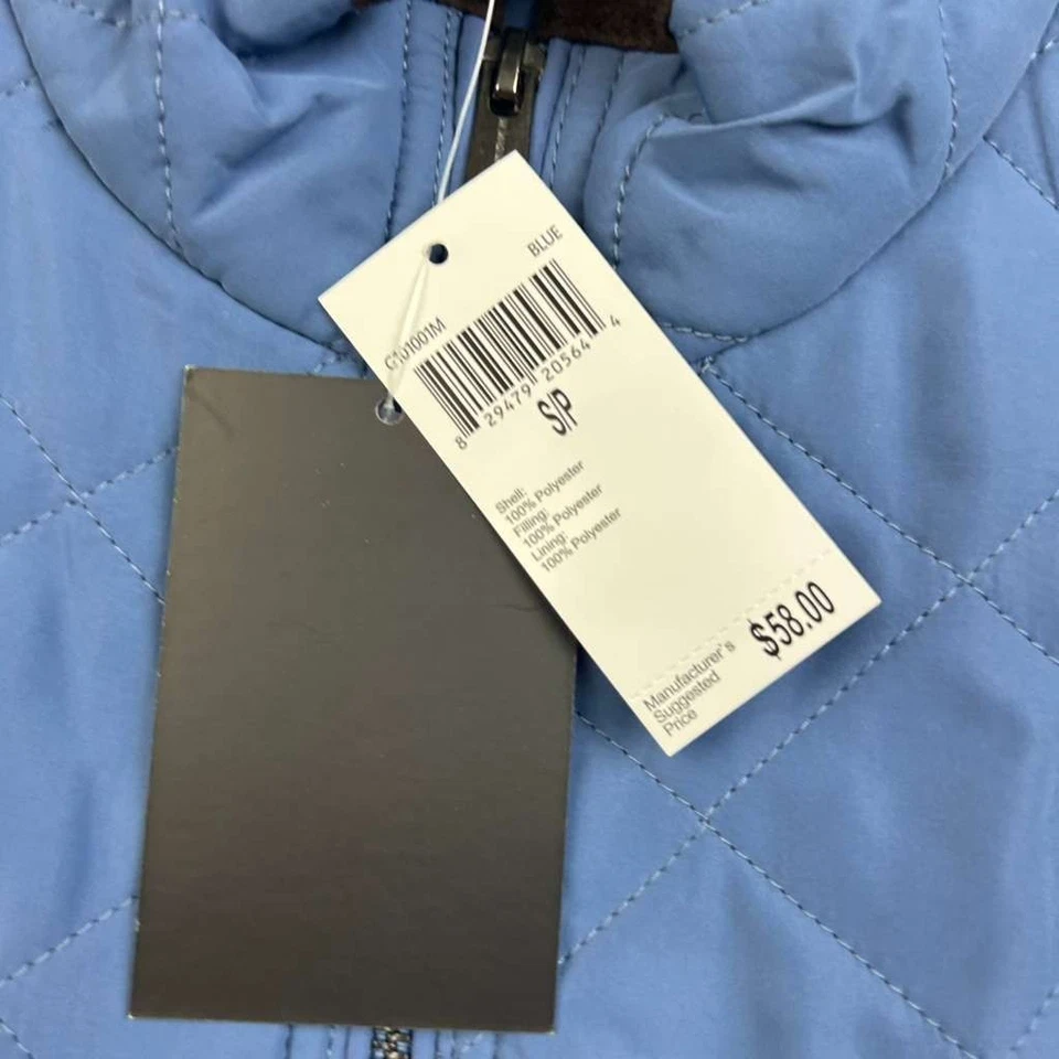 Chaleco Magaschoni Mujer Pequeño Azul Cremallera Completa Forrado Chaqueta Acolchada Nuevo con Etiquetas Foto 4 de 4