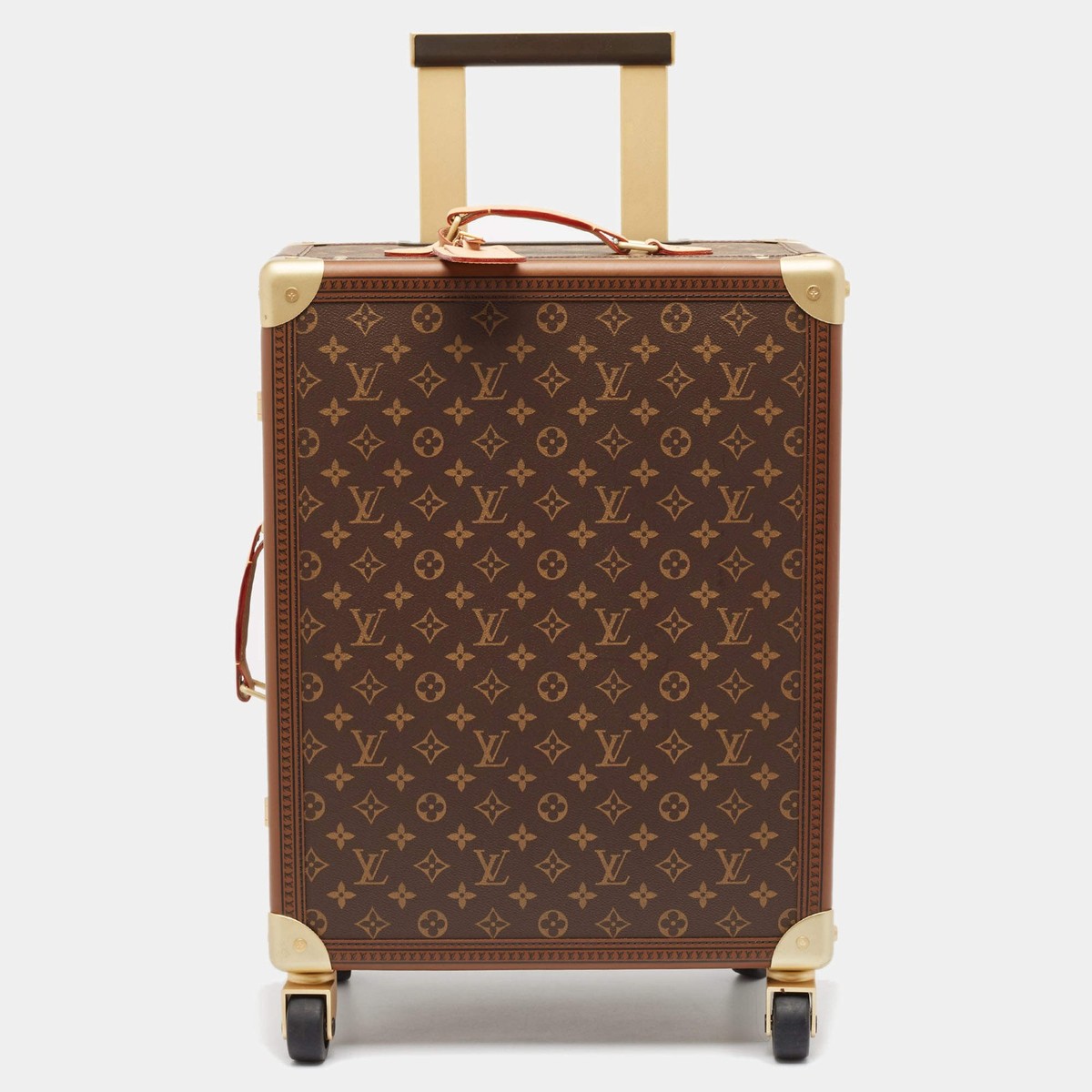 Louis Vuitton Brown Coated Canvas and Leather Suitcases | eBay