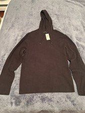 Michael Kors Men  s Lightweight Textured Hooded Sweatshirt Black