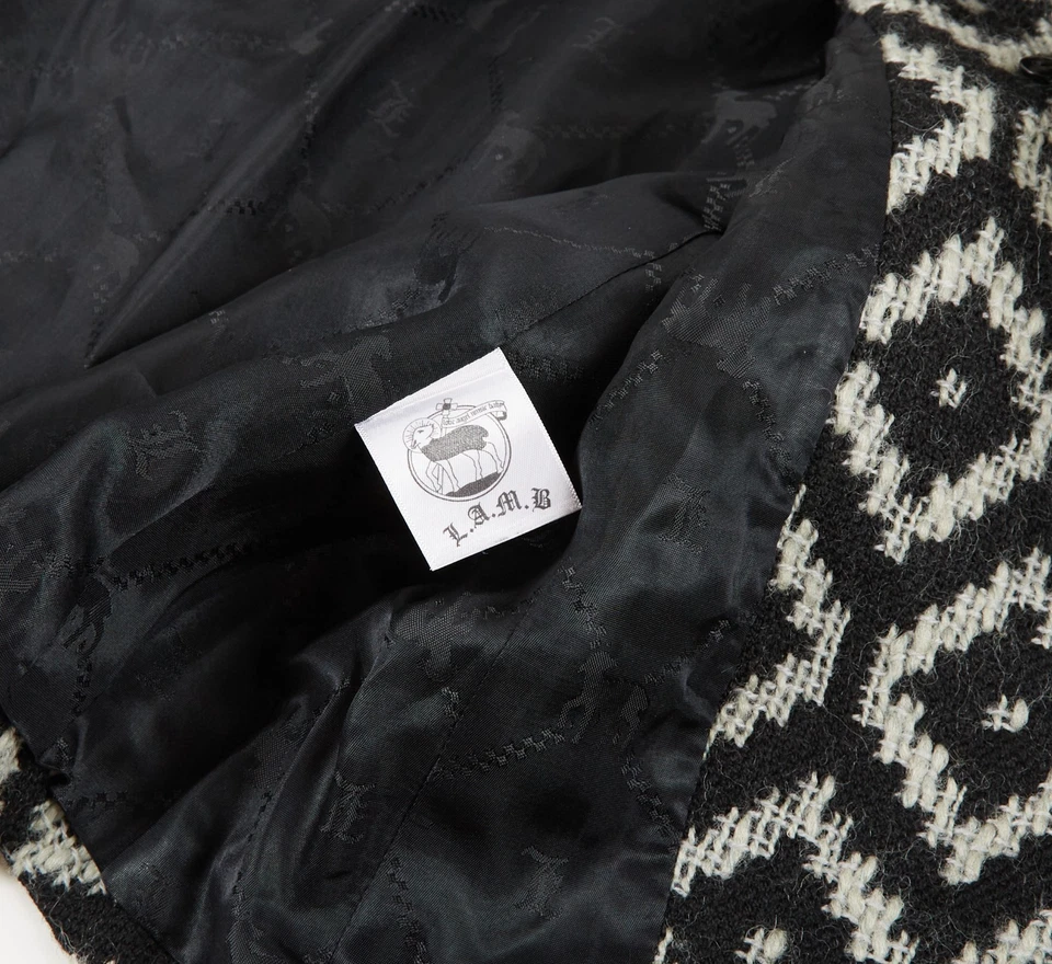 L.A.M.B. Abrigo de lana geométrico blanco y negro vintage Y2K de Gwen Stefani talla 4 Foto 4 de 4