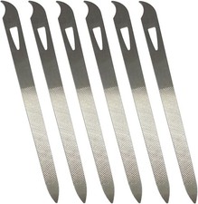 Nail Files for Natural Nails 6 Pack , Metal Nail File 5.5  Stainless Steel Thi