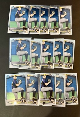 15x 2025 Bowman Draft Chrome J.D. Thompson 15x Card Lot #BDC-14 Brewers