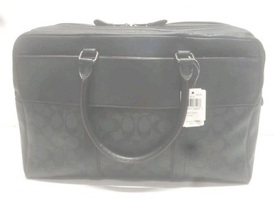 Coach Trekker Bag Signature Leather Canvas Black Luggage Carry All Style F77868